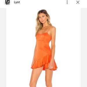 Lovers + friends orange midi dress
